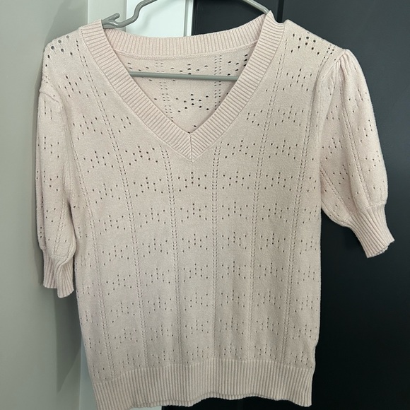 Elegant Pink V Neck Shirt - Picture 2 of 5